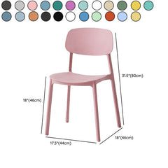 1 Piece Scandinavian Plastic & Acrylic Open Back Kitchen & Dining Side Chair Dining Chairs