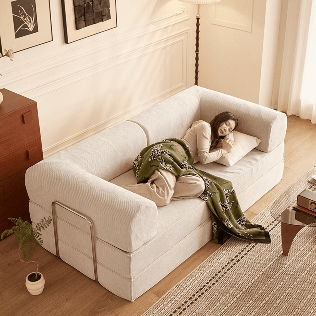 Elegant soft velvet 3-seater sofa bed with modern design and easy maintenance main product image