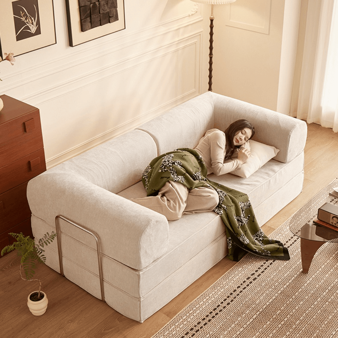 Elegant soft velvet 3-seater sofa bed with modern design and easy maintenance main product image