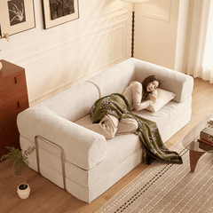 Soft Velvet 3-Seater Sofa Bed - Elegant Modern Design with Easy Maintenance