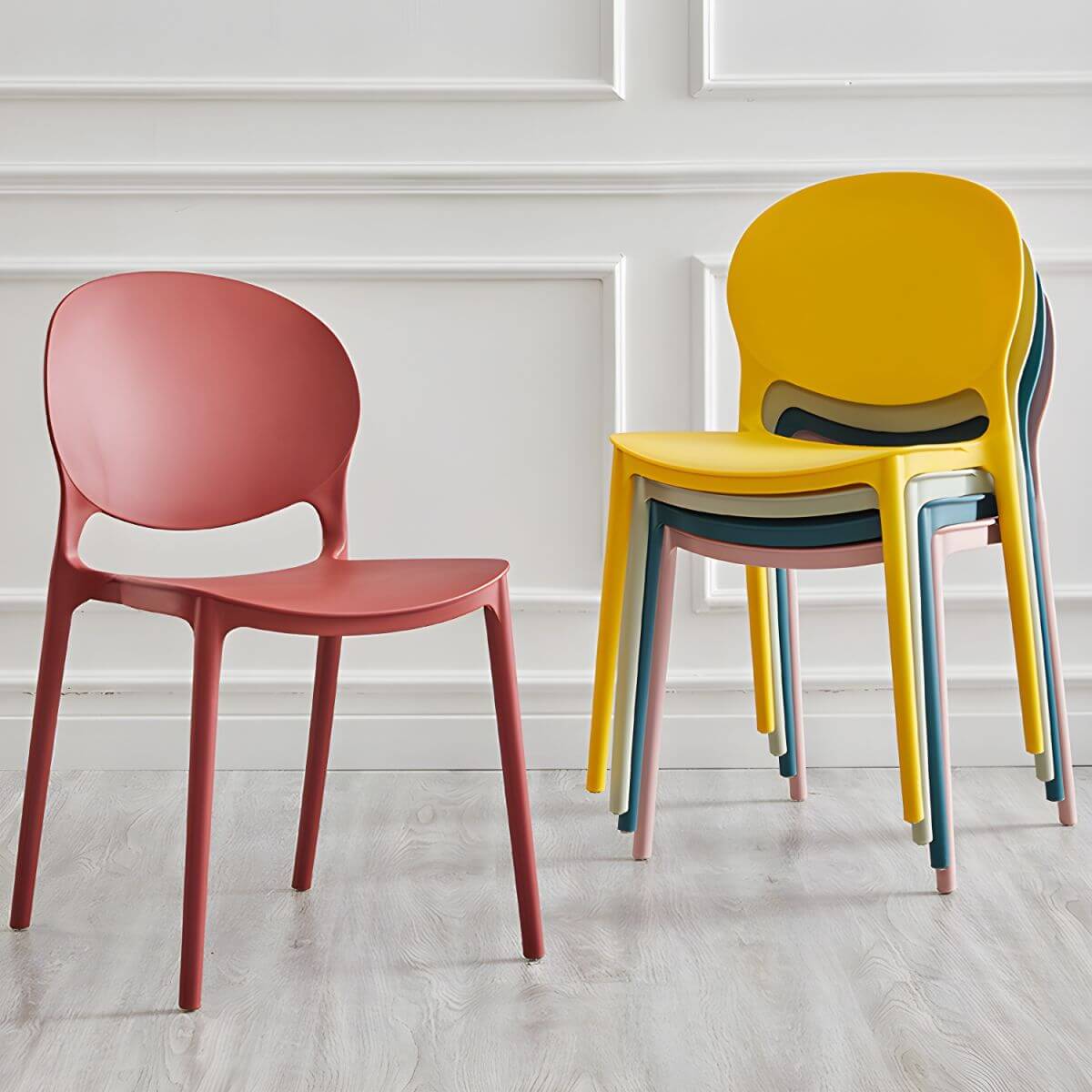 Modern Plastic Open Back Dining Side Chair 32"H Acrylic Dining Chair for Restaurant Dining Chairs Secondary image