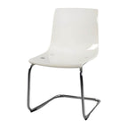 Scandinavian style low back side chair made of plastic and acrylic, ideal for kitchen and dining areas