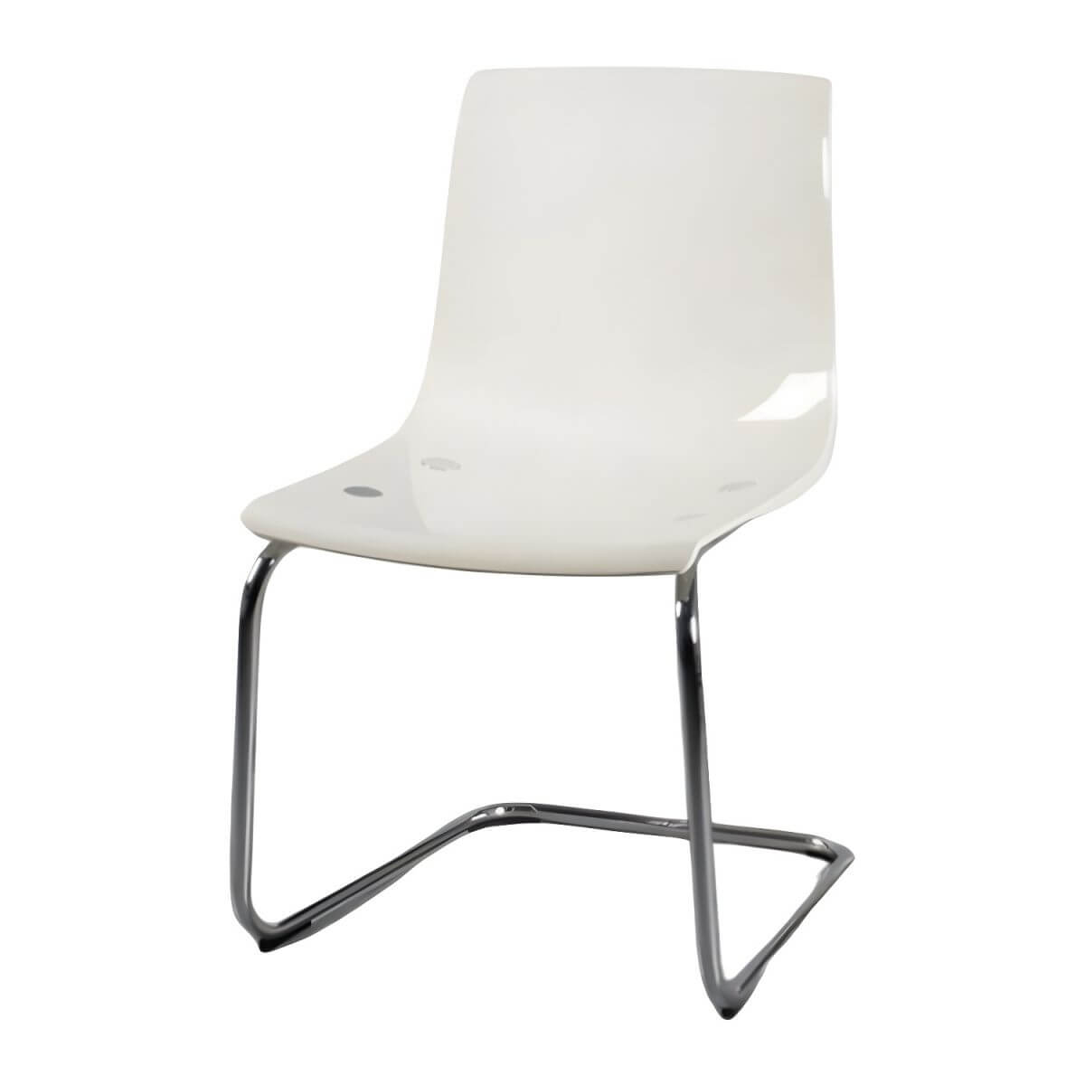 Scandinavian style low back side chair made of plastic and acrylic, ideal for kitchen and dining areas