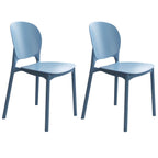 Stackable Scandinavian side chair with open back made of plastic and acrylic for dining