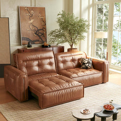 Smart Electric Leather Sofa Bed Couch - Vintage-Style Recliner Design