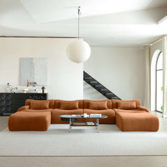 Modern Teddy Velvet Upholstered Sectional Sofa Modular Sofa