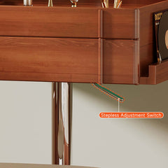 Vintage Style Solid Wood Movable Small Vanity Table with Flip-Top Mirror
