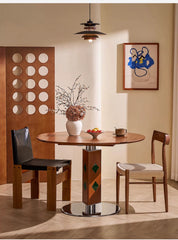 ソリッドウッドの正方形から円形への変換可能な折りたたみダイニングテーブル