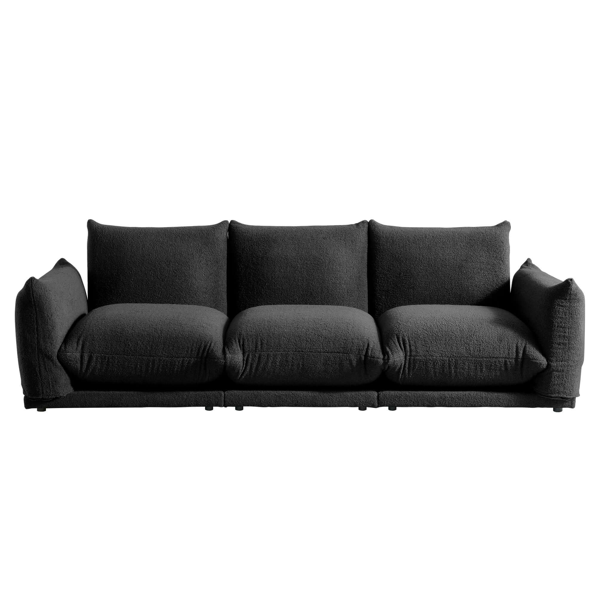 Oversized modern modular cloud sectional couch with lambswool fabric and chaise lounge