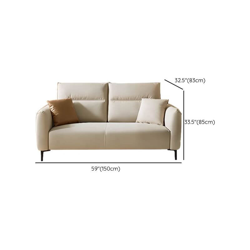 Straight sofa recliner with left-hand facing and round arms, made of polyester blend fabric