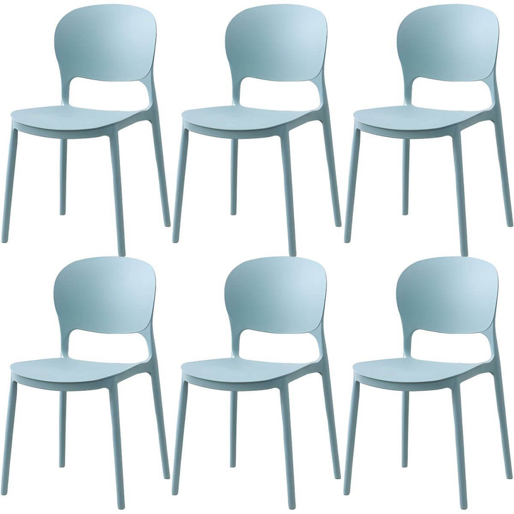 Scandinavian style stackable plastic and acrylic dining side chair for kitchen and dining