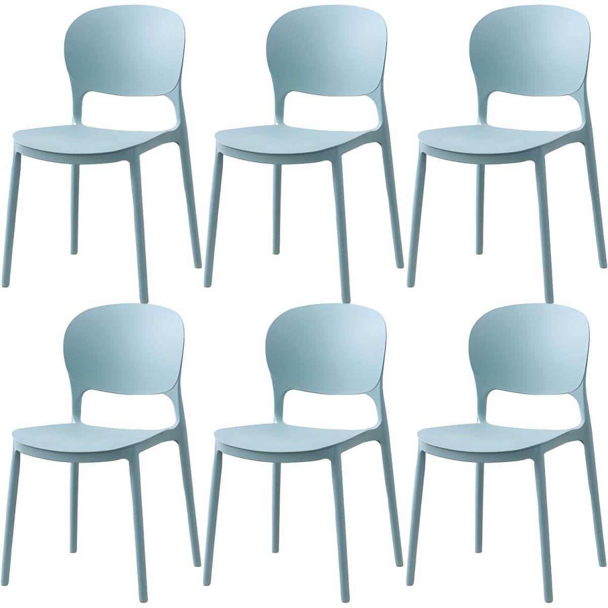 Scandinavian style stackable plastic and acrylic dining side chair for kitchen and dining