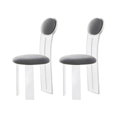 Contemporary Upholstered Dining Chair with Acrylic Frame for Kitchen Dining Chairs