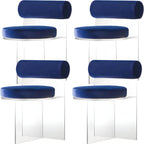 Acrylic contemporary dining chair with solid back, perfect for modern dining rooms