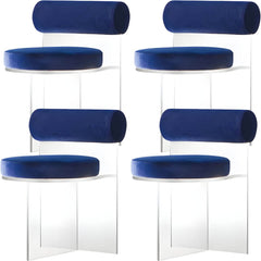 Contemporary Solid Back Dining Chair Acrylic Side Chair for Dining Room Dining Chairs
