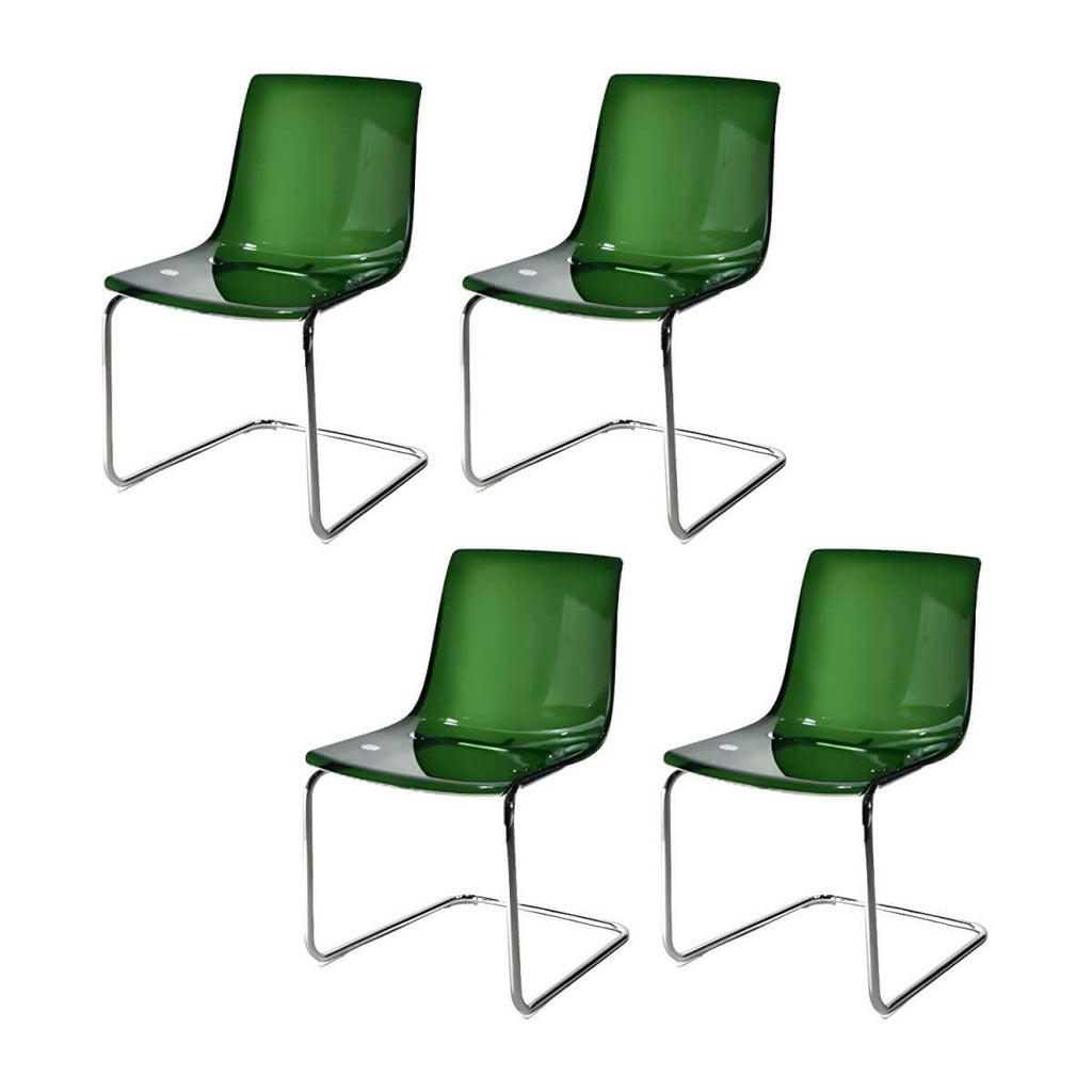Scandinavian style low back side chair made of plastic and acrylic, ideal for kitchen and dining areas