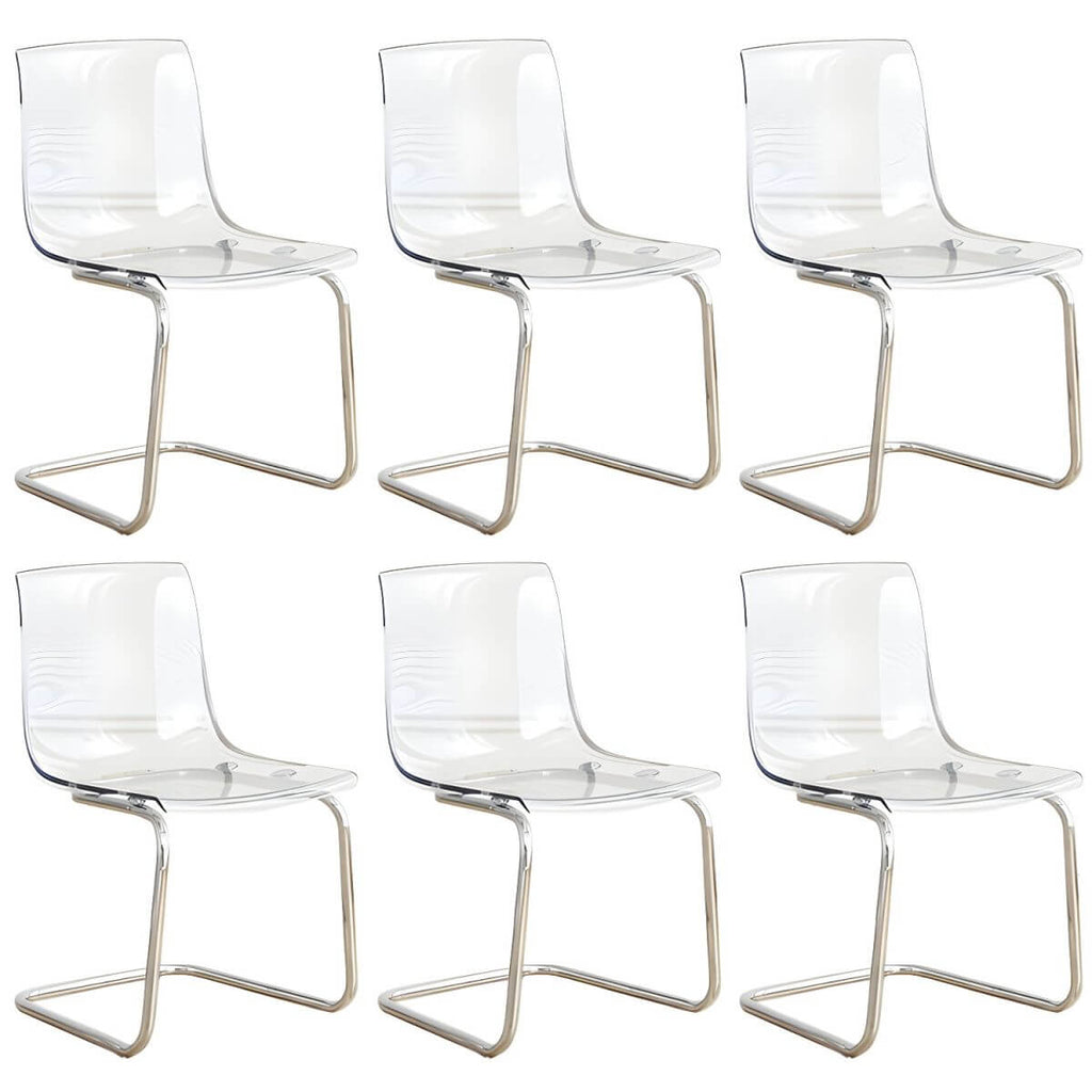 Scandinavian style plastic and acrylic non-upholstered side dining chair