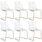 Scandinavian style plastic and acrylic non-upholstered side dining chair