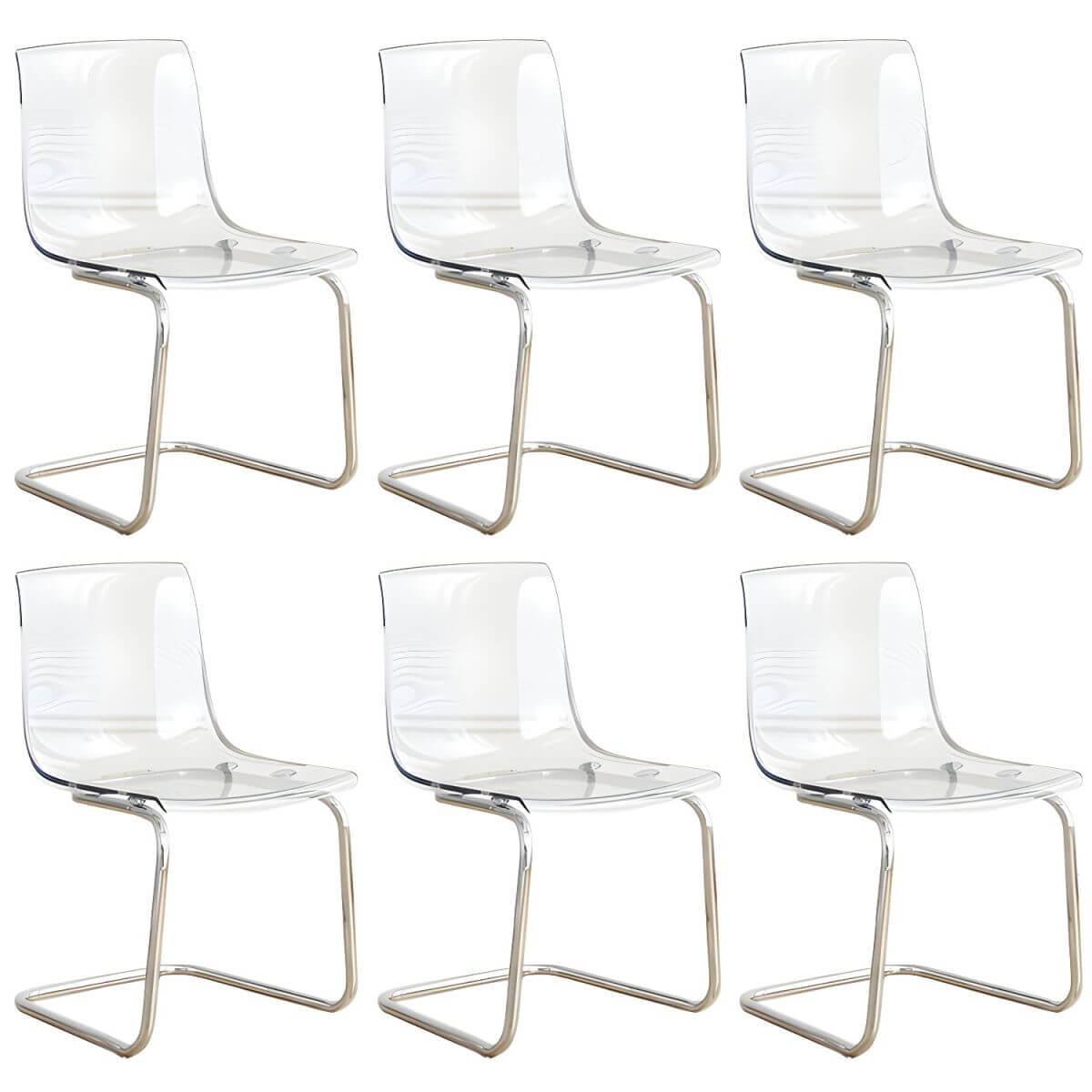 Scandinavian style plastic and acrylic non-upholstered side dining chair
