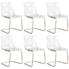 Scandinavian Style Non-Upholstered Side Chair in Plastic & Acrylic Dining Chairs
