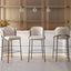Set of 4 gray PU leather breakfast bar stools with backrest and footrest, modern design main product image