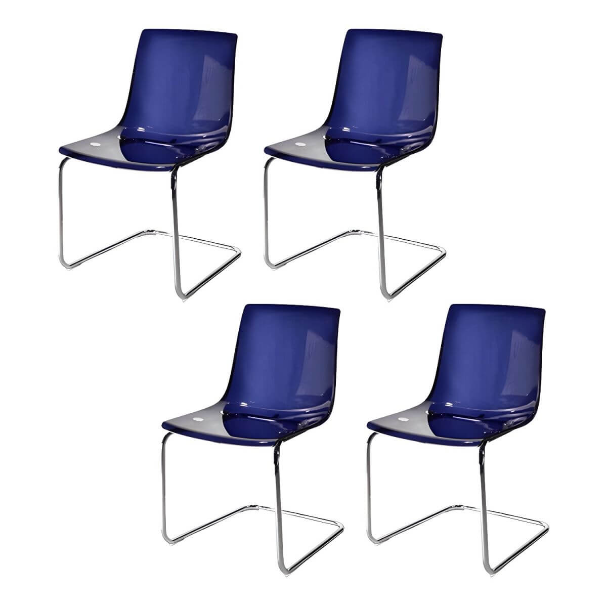 Scandinavian style low back side chair made of plastic and acrylic, ideal for kitchen and dining areas