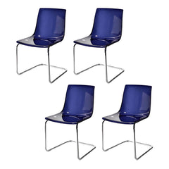 Gorgeous Scandinavian Style Side Chair - Low Back Plastic & Acrylic Chair for Kitchen & Dining Dining Chairs