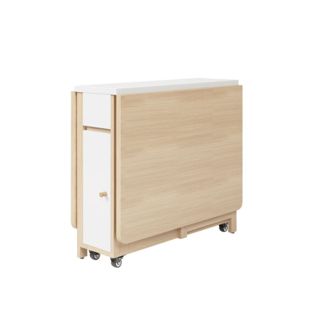 Expandable modern minimalist dining table set with chairs for stylish, space-saving meals