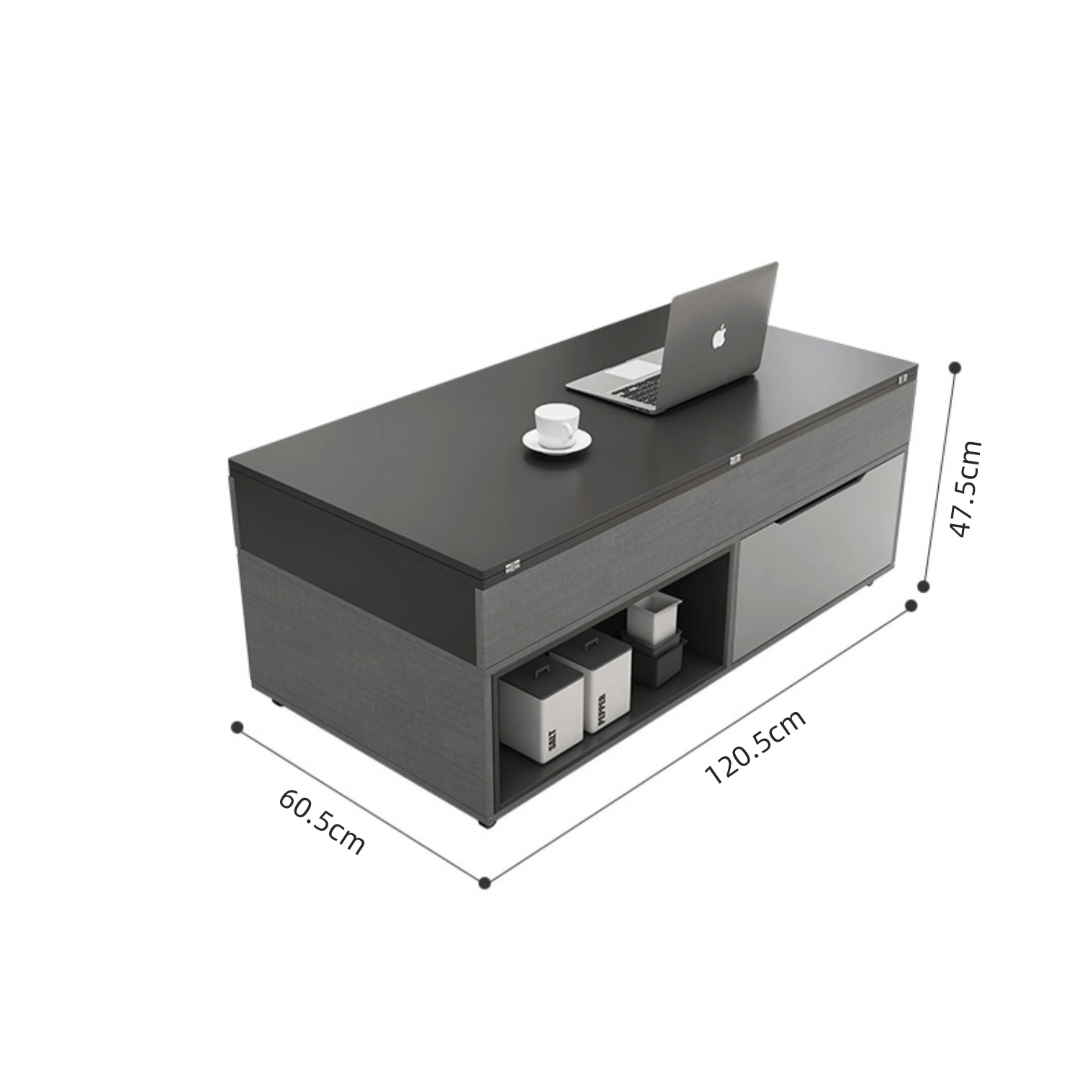 Practical and Chic Gray Lift Tables for Optimal Space Efficiency