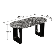 Sophisticated Minimalist Terrazzo Dining Table and Chair Ensemble for Family Gatherings