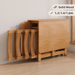 Versatile Solid Wood Folding Dining Set with Chairs