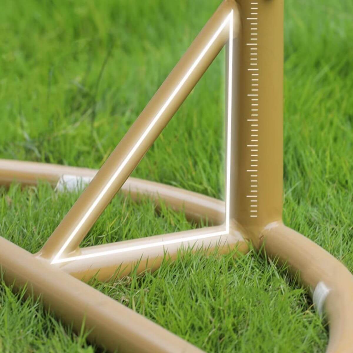 Metal stand porch swing with tropical unfinished color, pads, and chain for two swings