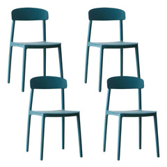 Scandinavian Style Plastic & Acrylic Kitchen & Dining Chair with Low Back Dining Chairs