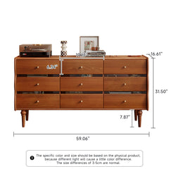 Solid Wood Six/Nine-Drawers Chest Entryway Storage