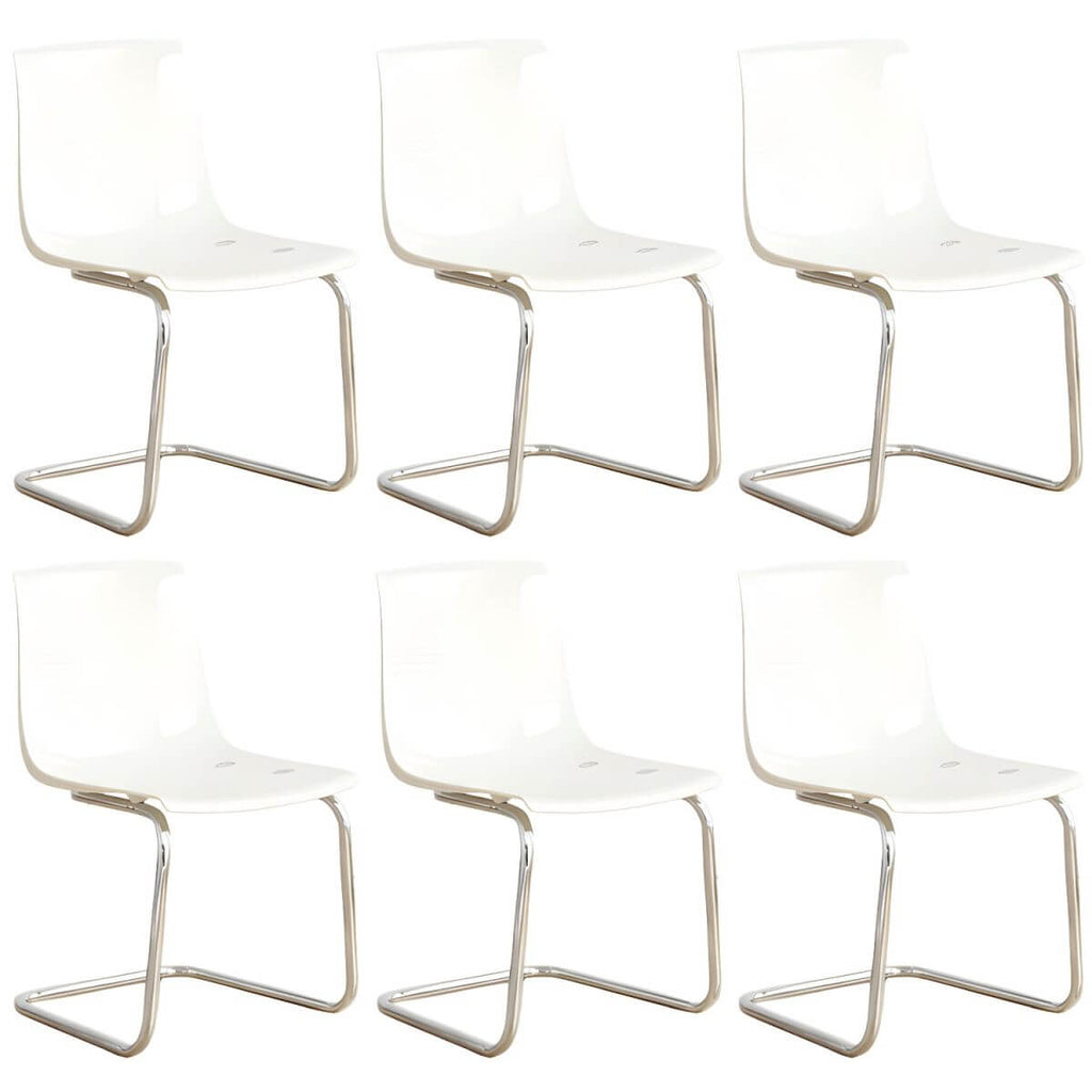 Scandinavian style plastic and acrylic non-upholstered side dining chair