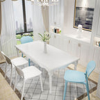 Stackable Nordic dining chair with acrylic legs and ergonomic backrest for modern dining rooms