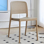 Stackable modern plastic and acrylic side chair for kitchen and dining use