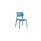 Stackable Scandinavian style plastic and acrylic side chair with low back for dining