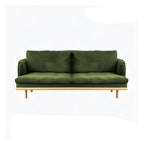 Modern polyester sofa settee with recessed arms and tight back, ideal for living room seating