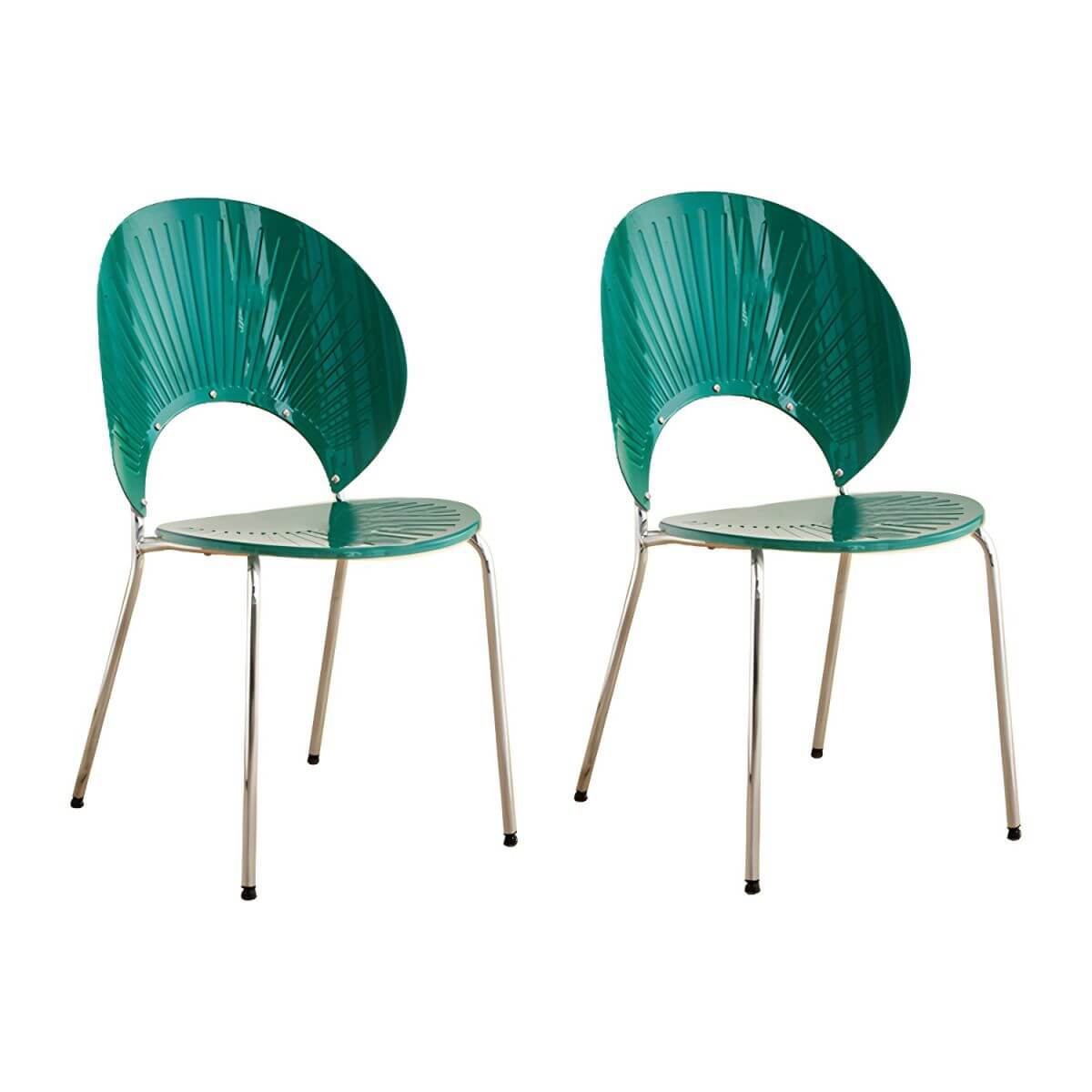 Scandinavian style stackable armless side chair made of plastic and acrylic for dining