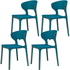 Scandinavian Stackable Side Chair with Open Back and Plastic & Acrylic Material Dining Chairs
