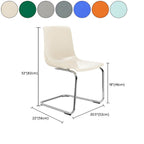 Scandinavian style plastic and acrylic dining side chair with silver legs, non-upholstered design