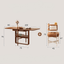Scandinavian-inspired folding dining table with ample storage for stylish, space-saving home decor