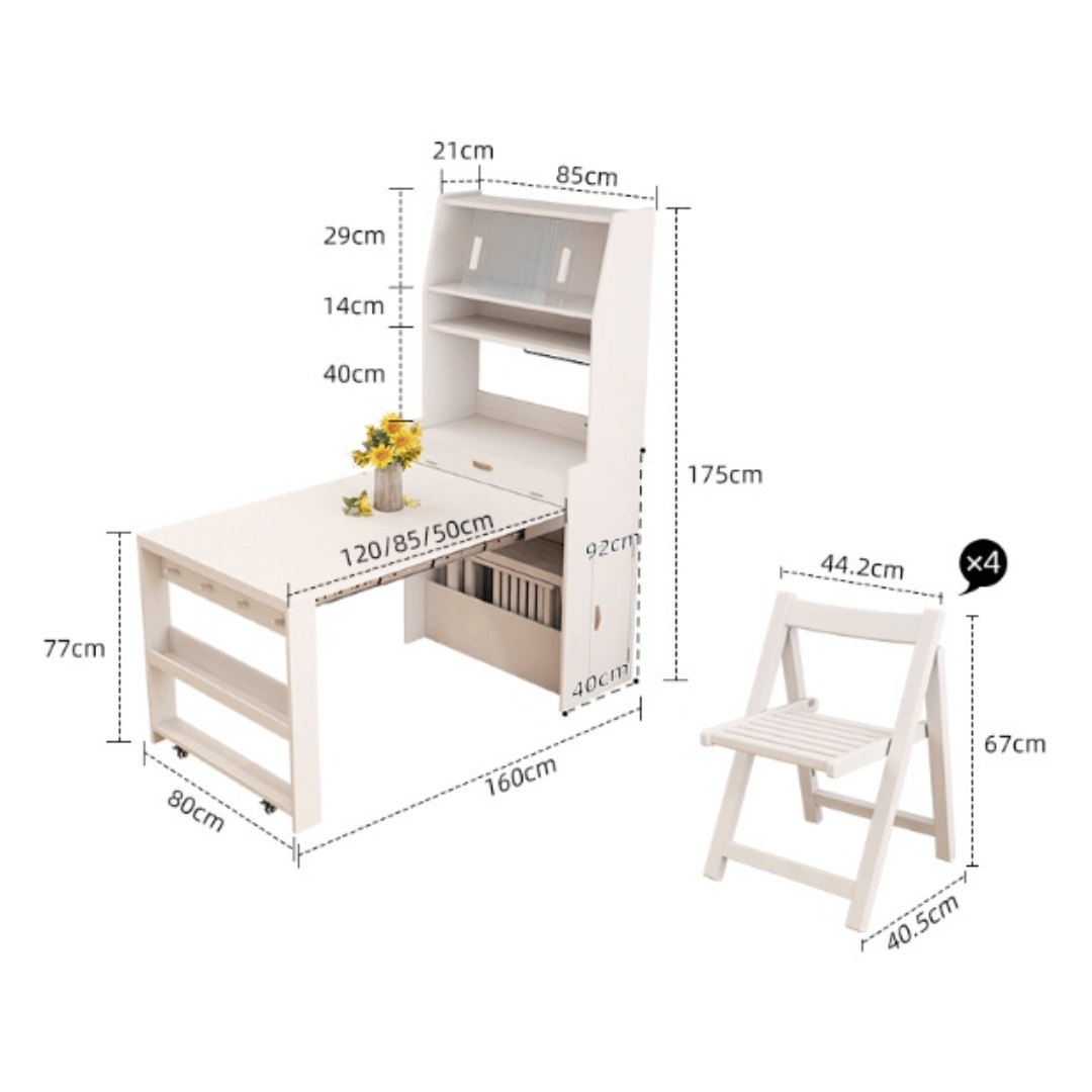 Space-saving folding table perfect for dining and work in small cozy homes