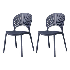 Scandinavian Style Plastic & Acrylic Side Chair with Low Back for Kitchen & Dining Dining Chairs