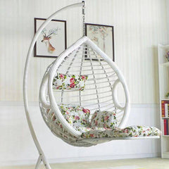Metal Porch Swing with Stand & Cushions for 2-seater, Stand & Chain Included Porch Swings