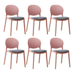 Scandinavian plastic dining chair with open back and four legs, ideal for home use