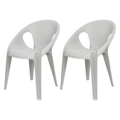 Stackable Modern Arm Chair with Open Back in Plastic & Acrylic Dining Chairs