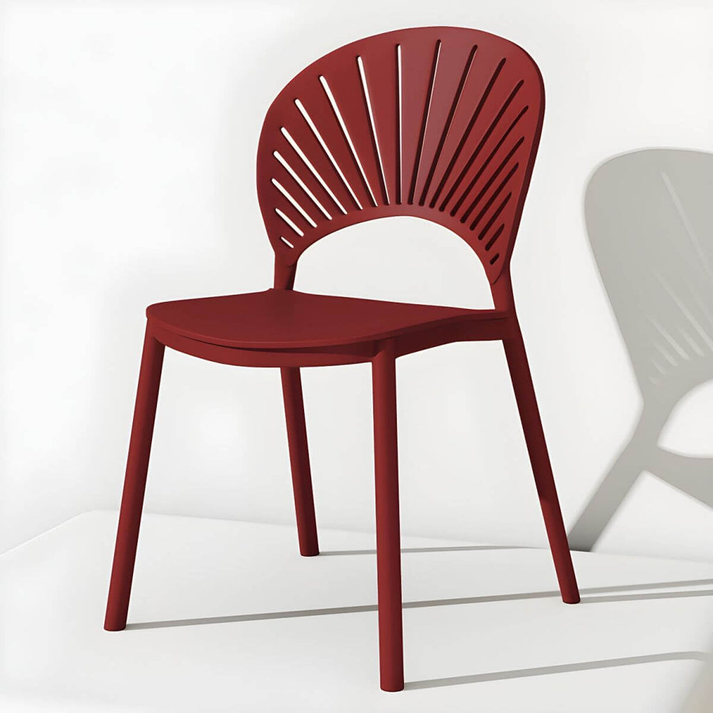 Scandinavian style plastic and acrylic side chair with low back for kitchen and dining