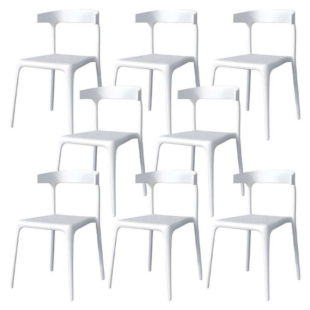 Stackable Nordic acrylic dining chair with backrest and acrylic legs